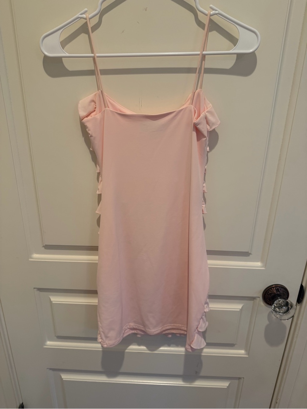 Edikted Pale Pink Ruffle Mini Dress - Picture 2 of 3